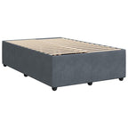 vidaXL Upholstered Bedstead - Velvet Mattress Base - Full Size Dark Gray Bed Frame, Bedroom Comfort with Pine Wood Stability