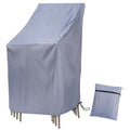 Waterproof Stackable Chair Covers, Uranshin Outdoor Patio Furniture Covers Stacked Chairs 210D Oxford Lounge Chair Covers Outdoor Stack Chairs For All Weather Protection,25'L X 25'W X 47”H (Grey)