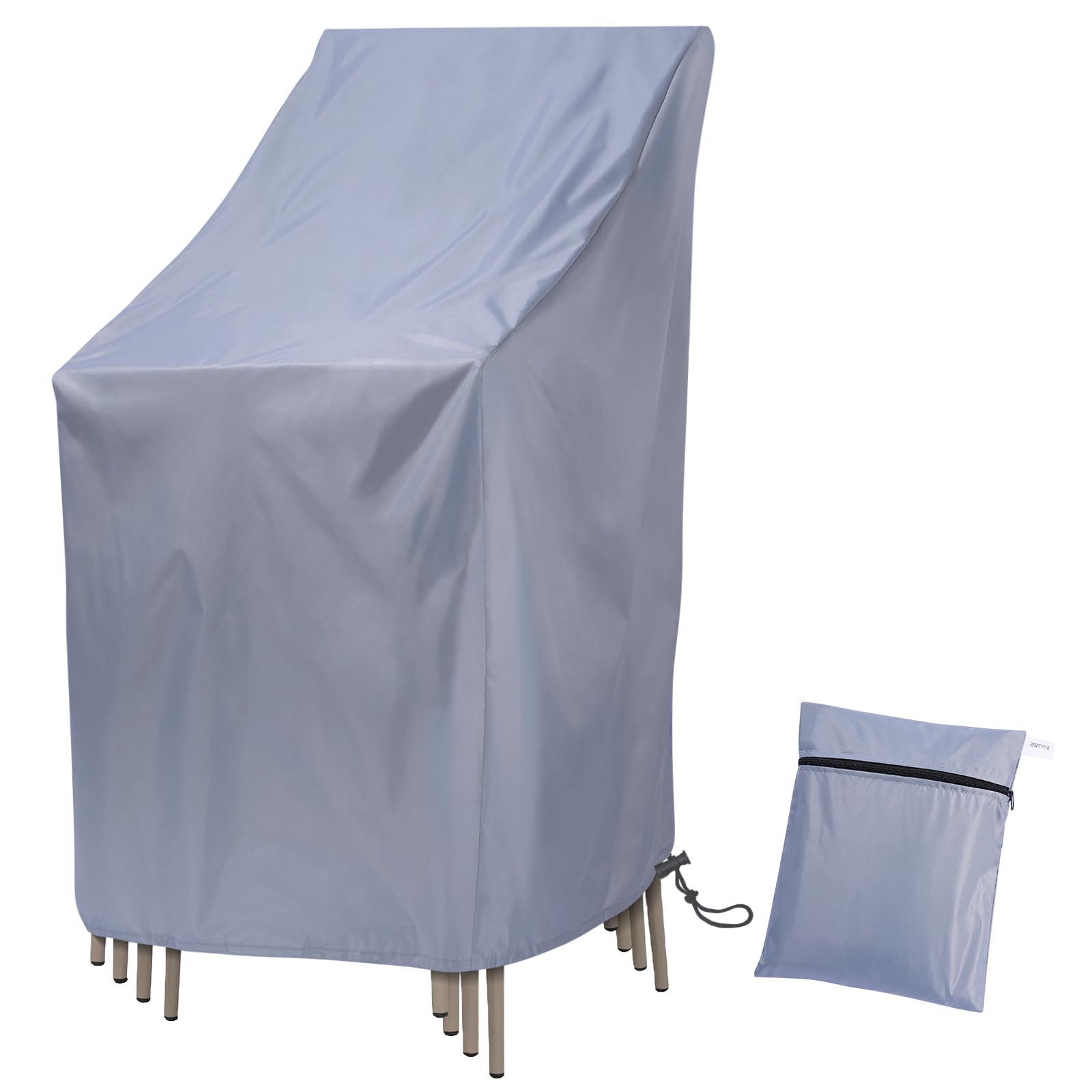Waterproof Stackable Chair Covers, Uranshin Outdoor Patio Furniture Covers Stacked Chairs 210D Oxford Lounge Chair Covers Outdoor Stack Chairs For All Weather Protection,25'L X 25'W X 47”H (Grey)