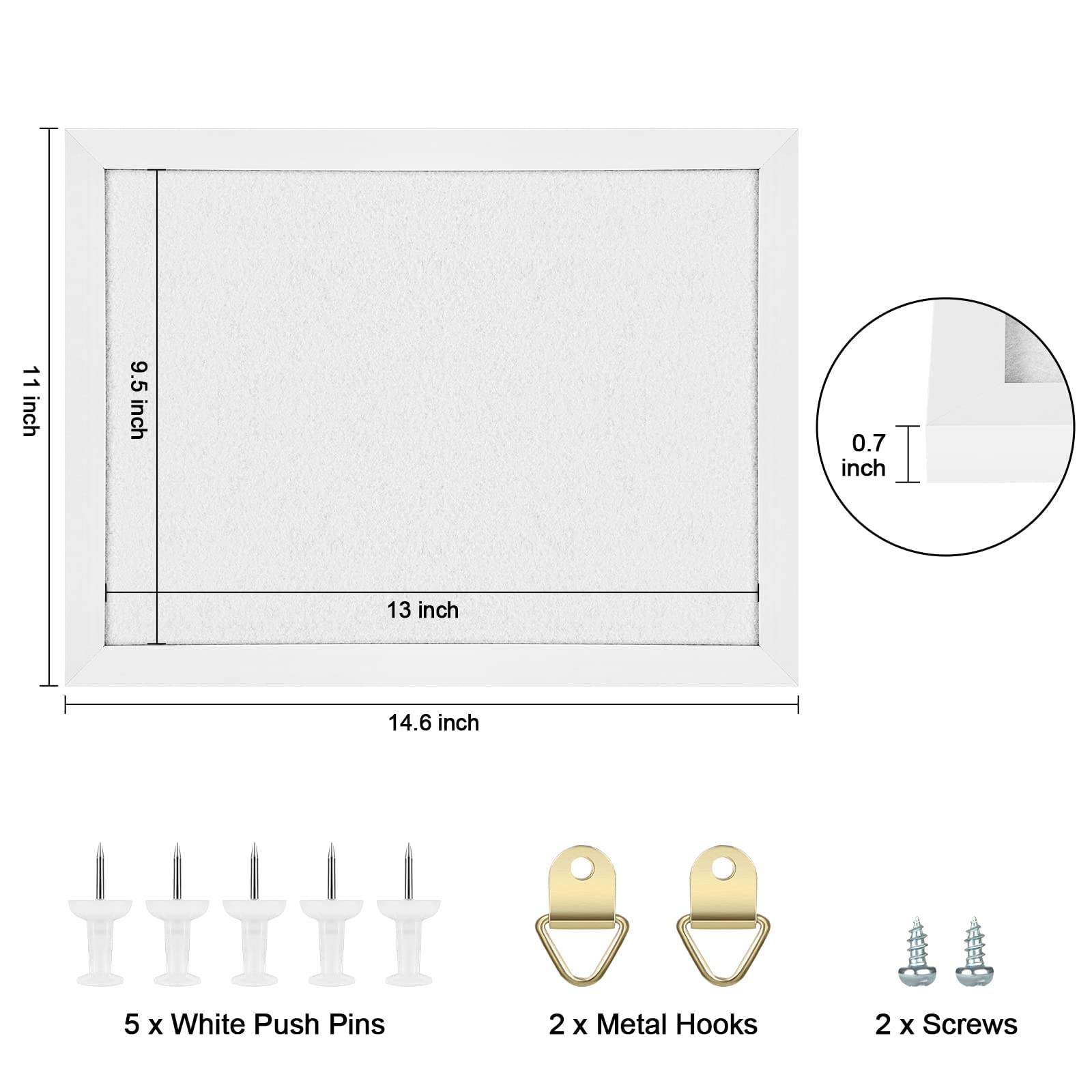 Toraso Cork Board Bulletin Board, Cork Boards For Walls With Pins, Eye Bolts, Gaskets, Screws, Pin Board For Office, School And