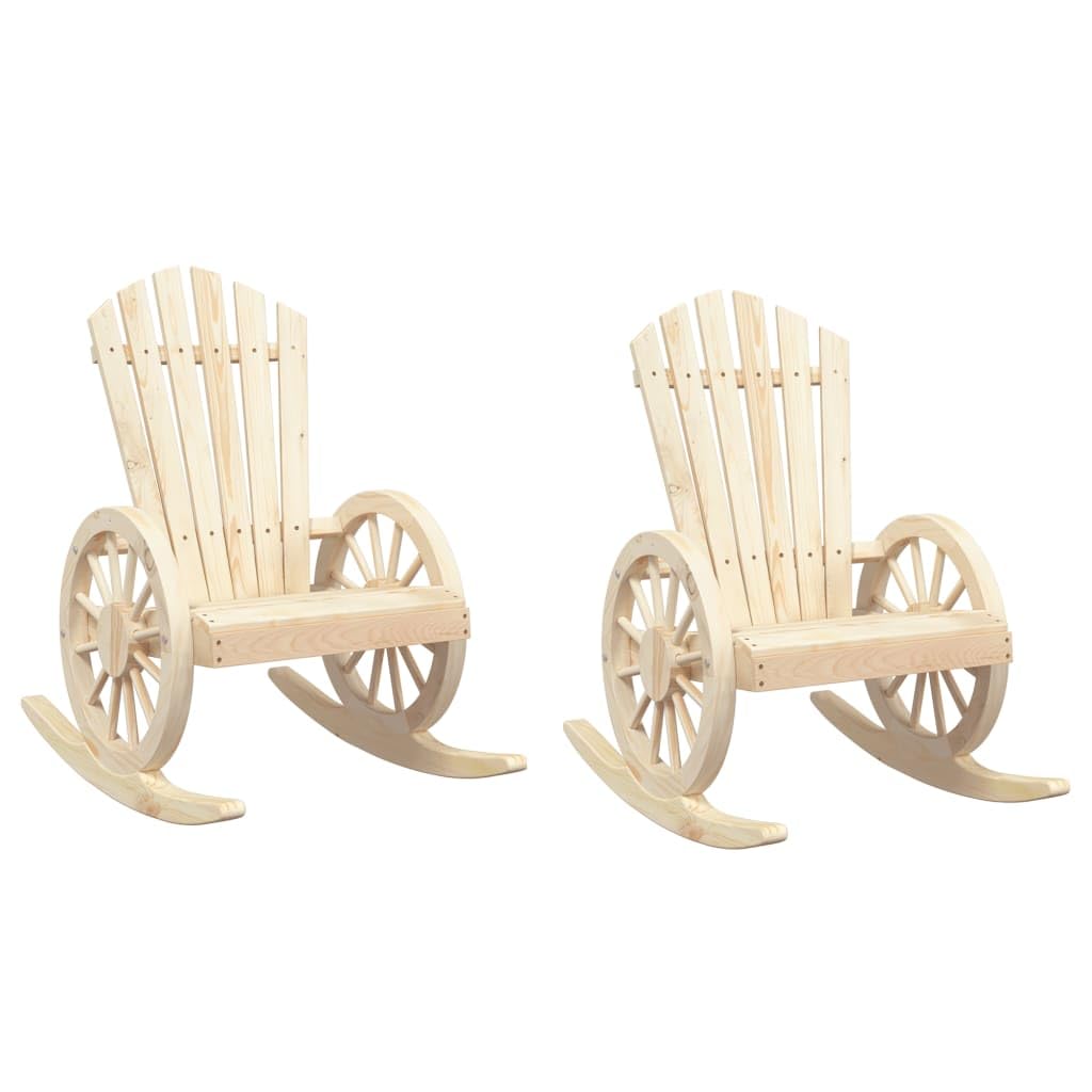 vidaXL Adirondack Rocking Chairs Set of 2 Solid Spruce Wood