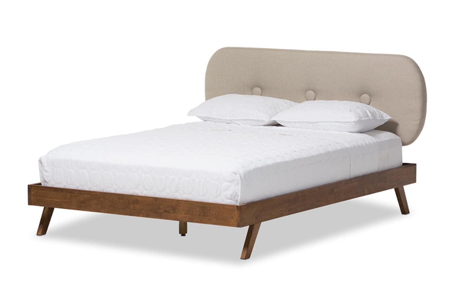 Baxton Studio Penelope Platform Bed Queen/Light Beige