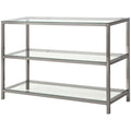 Coaster Furniture 2-Shelf Sofa Table Black Nickel and Clear 720229