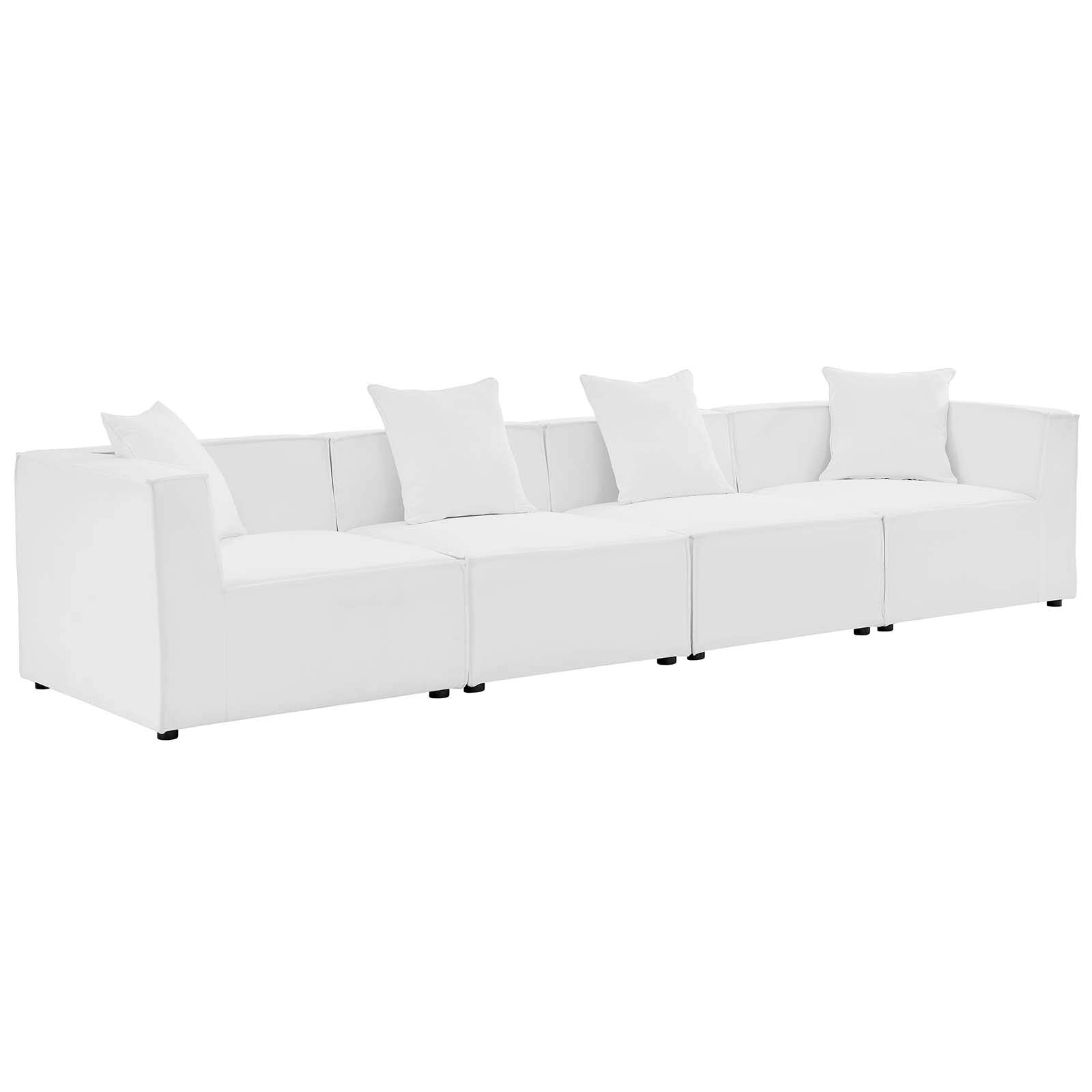 Modway Eei-4381-Whi Saybrook Outdoor Patio Upholstered 4-Piece Sectional Sofa, White