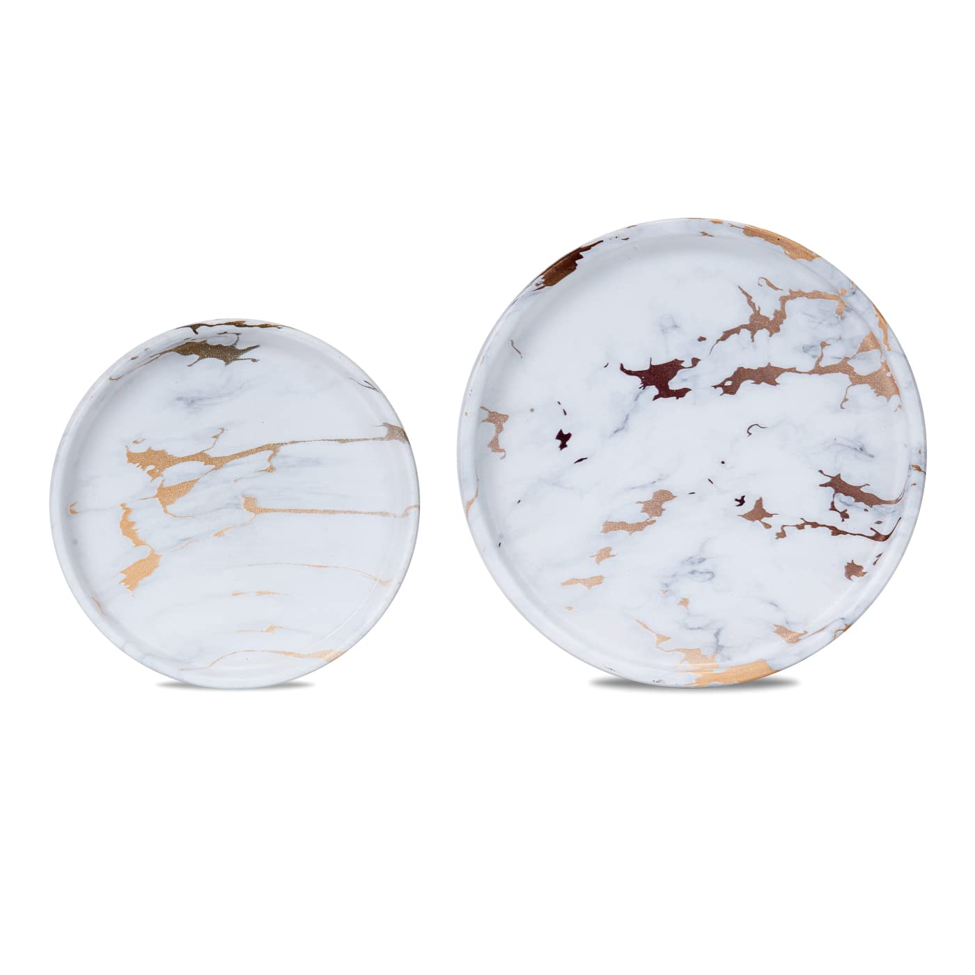 Simply Rsb Ceramic Plant Saucer | Plant Trays For Indoors | Drip Tray | Plant Pot Saucers (4In + 6In, White And Gold)