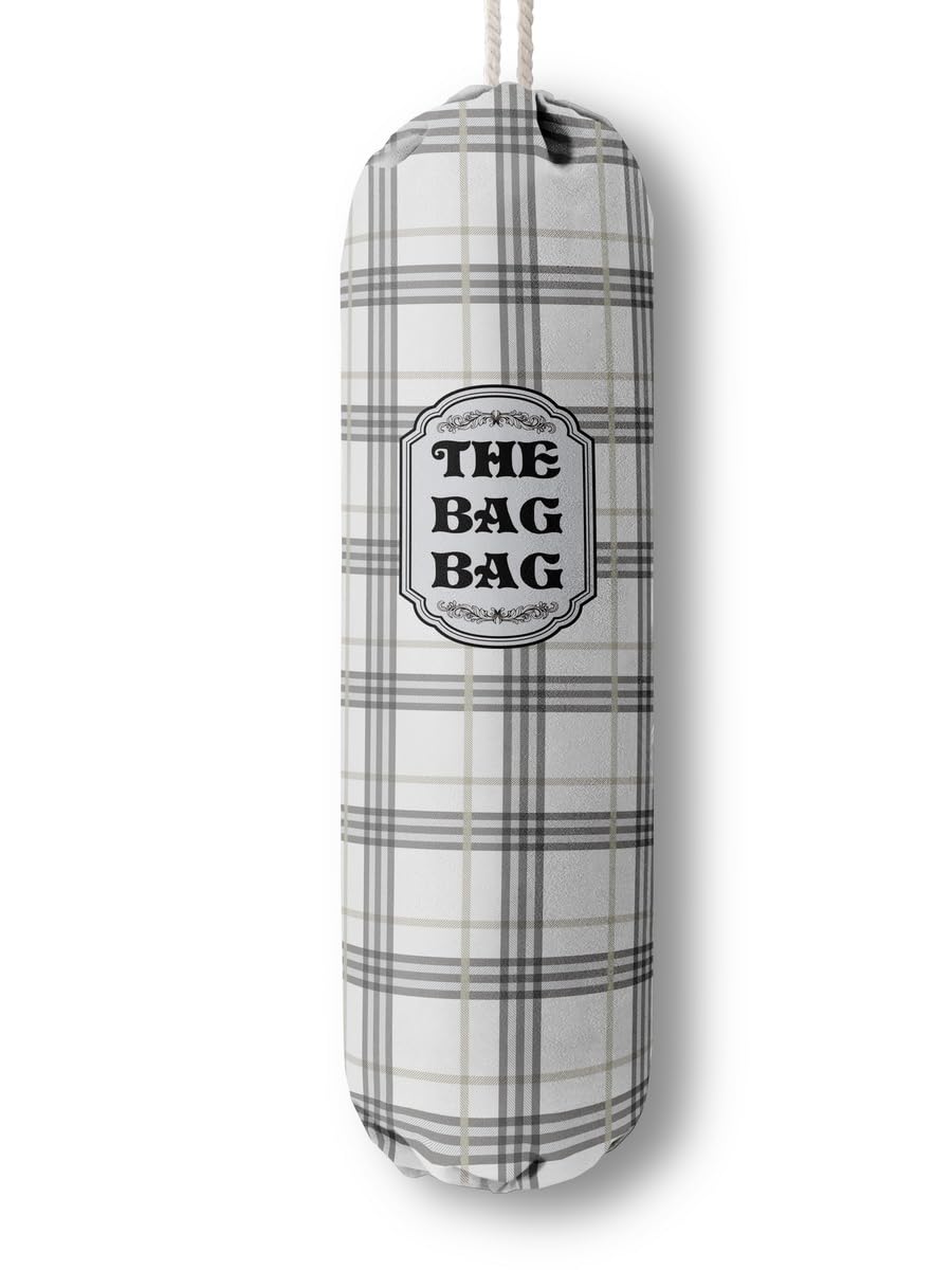 Classic Buffalo Check Plaid Grocery Bags Holder Organizer For Shopping Bags, Wall Mount Plastic Bags Storage Container Dispenser