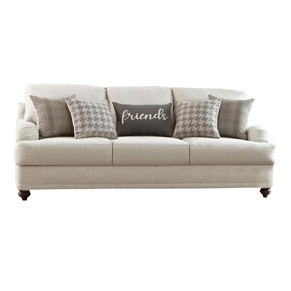 Coaster Home Furnishings 2-Piece Transitional Recessed Arms Upholstery Fabric Sofa Set in Gray