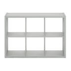 Furinno Cubicle Open Back Decorative Cube Storage Organizer, 6-Cube, Light Grey