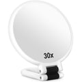 Sifolo 30x Magnifying Mirror, Travel Hand Mirrors with Handle - Double Side Handheld Mirror with 1X 30X Magnification & Adjustab