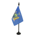 New York Table Flag 4' X 6' - Us State Of New York Desk Flag 15 X 10 Cm - Black Plastic Stick And Base - Az Flag