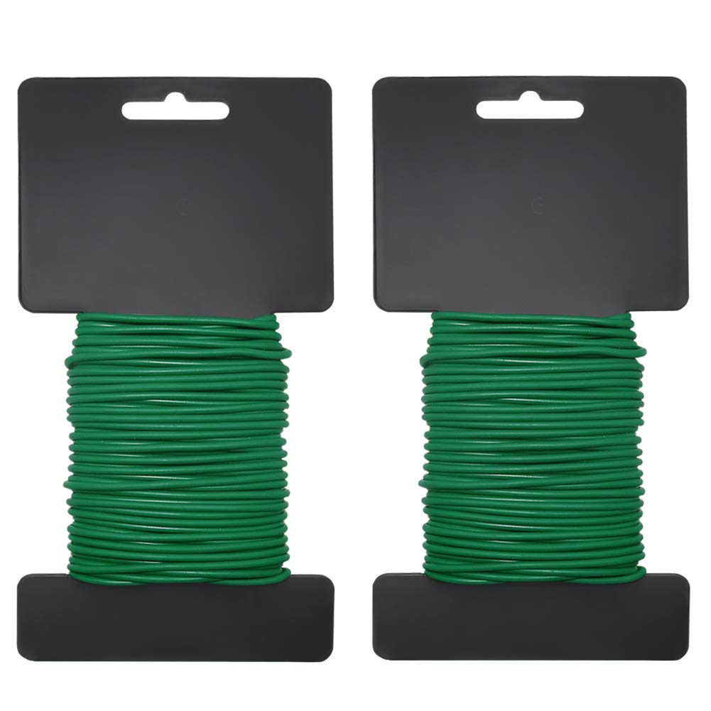 Shintop Plant Ties, 2Pcs Reusable 3.5Mm Garden Twist Tie Heavy Duty Soft Wire Tie For Gardening, Home, Office (Green, 52.5 Feet)