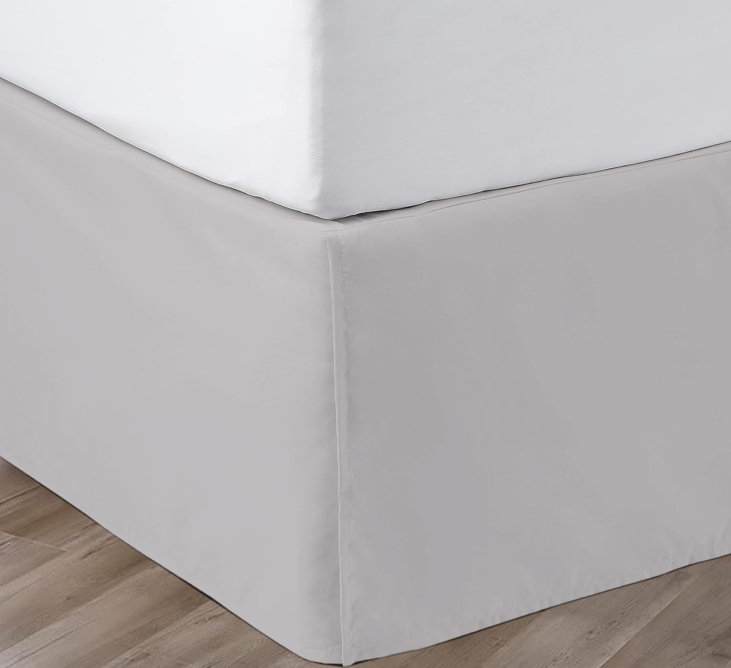 Sgi Bedding 21' Inch Drop Bed Skirt Queen Size With Platform To Stay In Place Elegant Pleated Design With Split Corners Wrinkle