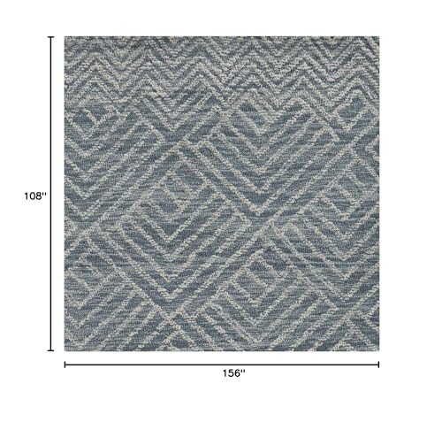 HomeRoots 108 X 156 Denim Wool Rug