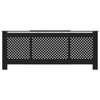 vidaXL MDF Radiator Cover Gray - Stylish and Adjustable Living Room Cabinet with Modern Slatted Design and Extra Shelf Space