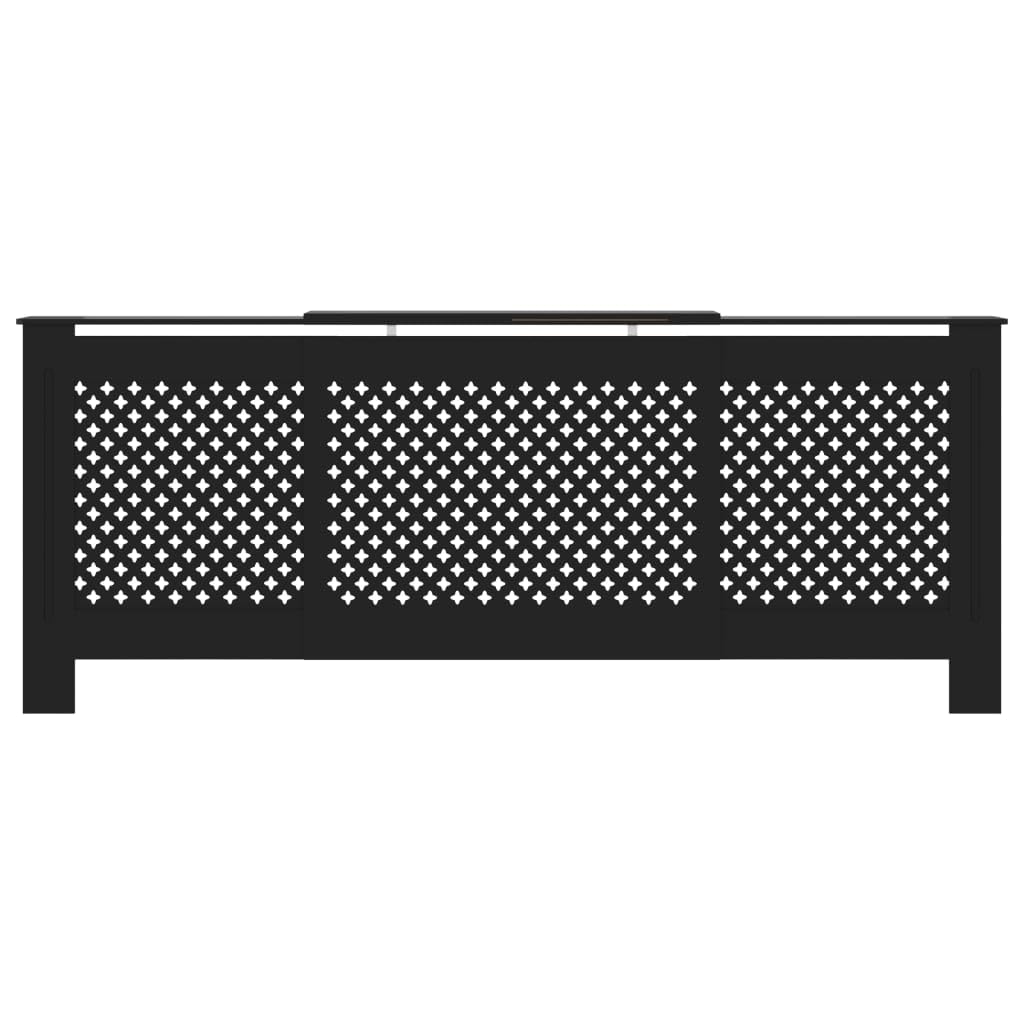 vidaXL MDF Radiator Cover Gray - Stylish and Adjustable Living Room Cabinet with Modern Slatted Design and Extra Shelf Space