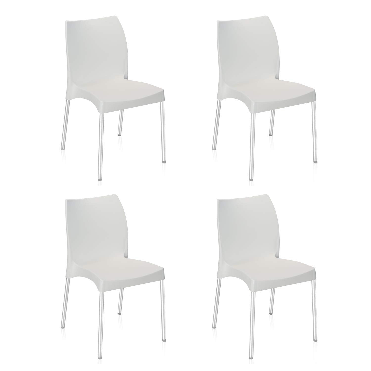 Nilkamal Plastic Chair For Cafe |Set Of 4 | 3 Year Warranty | For Home, Living Room, Outdoor | Milky White Colour | Ns07Ss