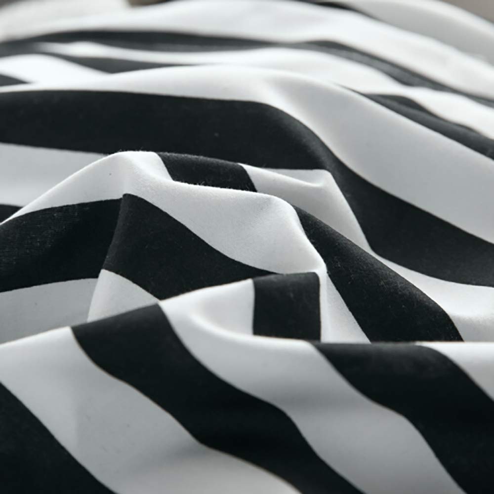 Karever White And Black Striped Comforter Set Full/Queen Soft Durable Striated Bedding Set Ticking Quilts For Girls Boys Hotel Q