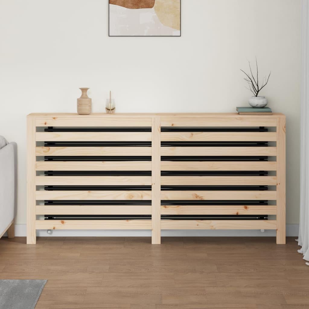 Vidaxl Brown Natural Radiator Cover - 66.5"X7.5"X33.1" | Modern Slat Design | Radiator Cabinet | Heating Cover | Wood Pine | Spacious Shelf | Room Decor