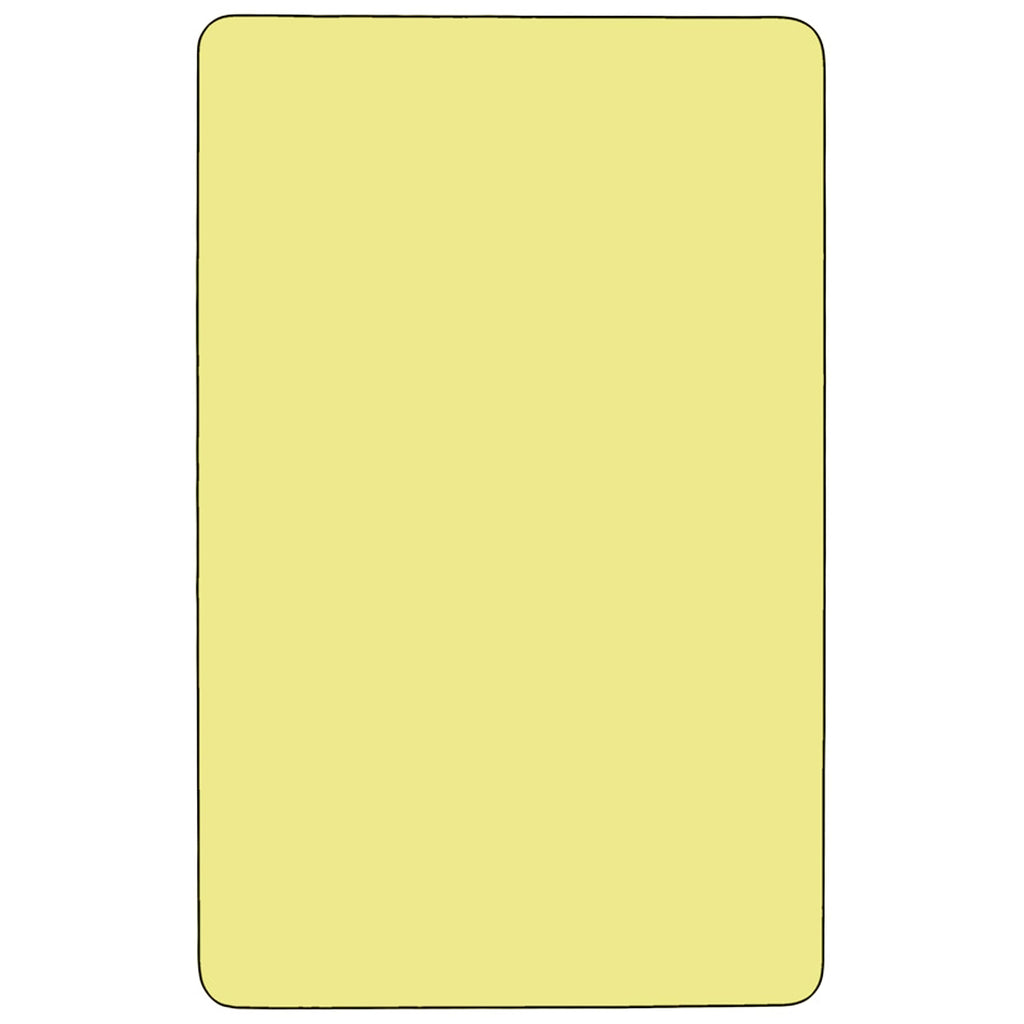 Flash Furniture Wren 30''W X 60''L Rectangular Yellow Thermal Laminate Activity Table - Height Adjustable Short Legs
