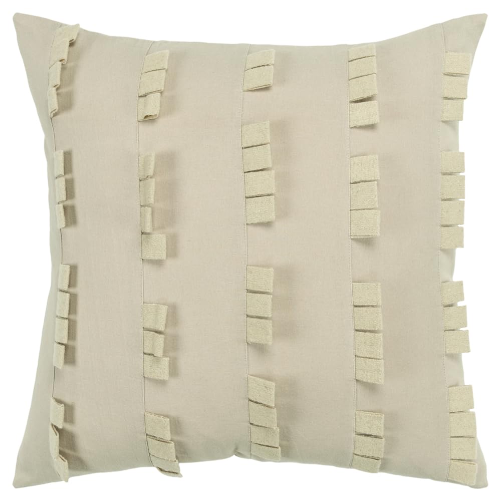 Rizzy Home Donny Osmond Stripe 20&quot; X 20&quot; Poly Pillow With Cotton Canvas Cover-Heather Gray