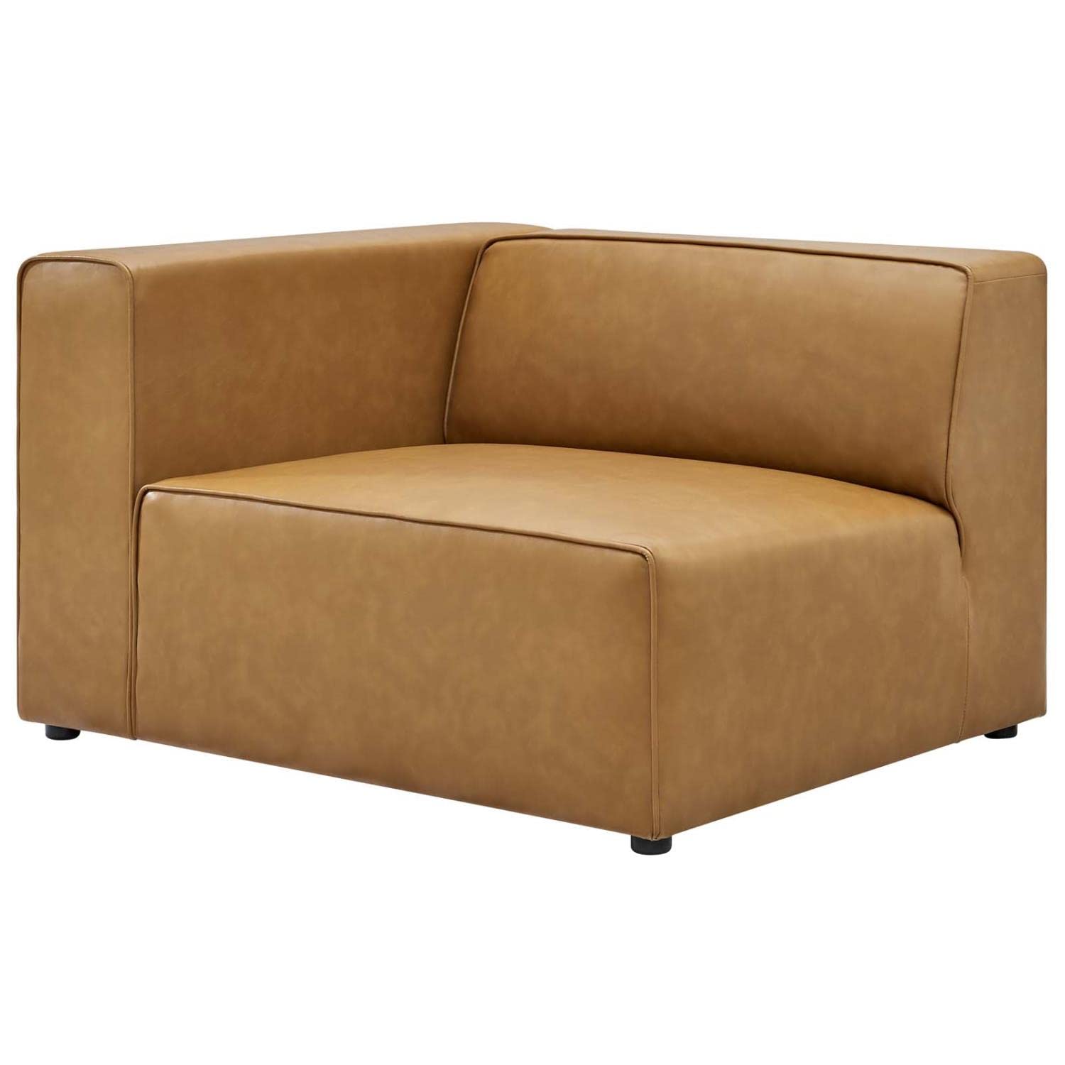 Modway Mingle Vegan Leather 2-Piece Sectional Loveseat in Tan