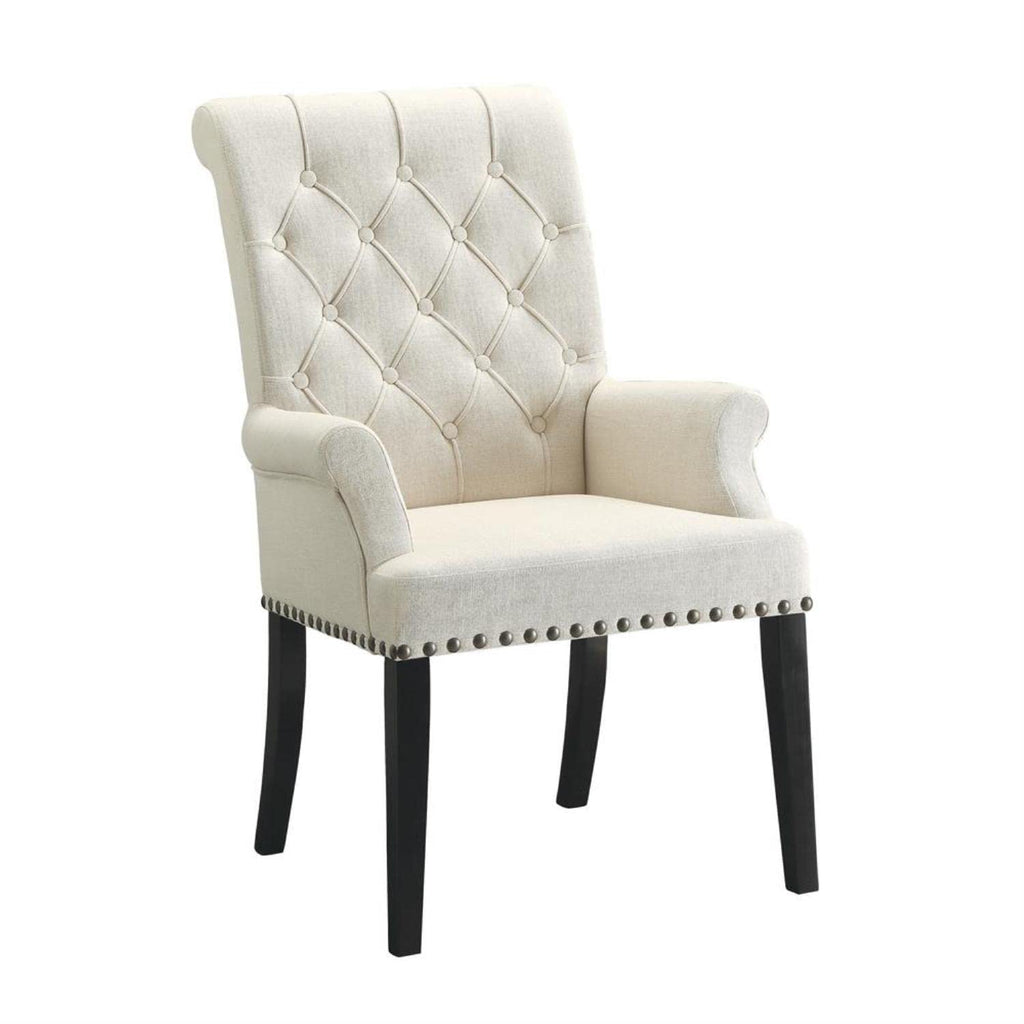 Coaster Furniture Dining Chair Beige Fabric Rustic Espresso Matte Gunmetal 190163