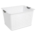 Sterilite Deep Ultra Basket, Closet Organizer Bin, Cabinets, Pantry, Shelving and Countertop Space Open Container, White, 18-Pac