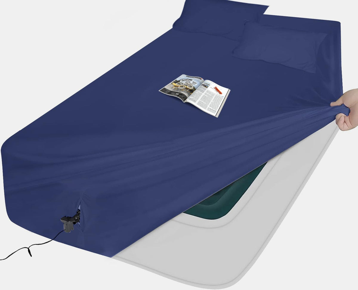 Aehisdhie Queen Sheet Sets Air Mattress Sheets - 3 Pieces Queen Sheets Sets 16 To 24 Inch - Inflate Without Disassembly Convenie
