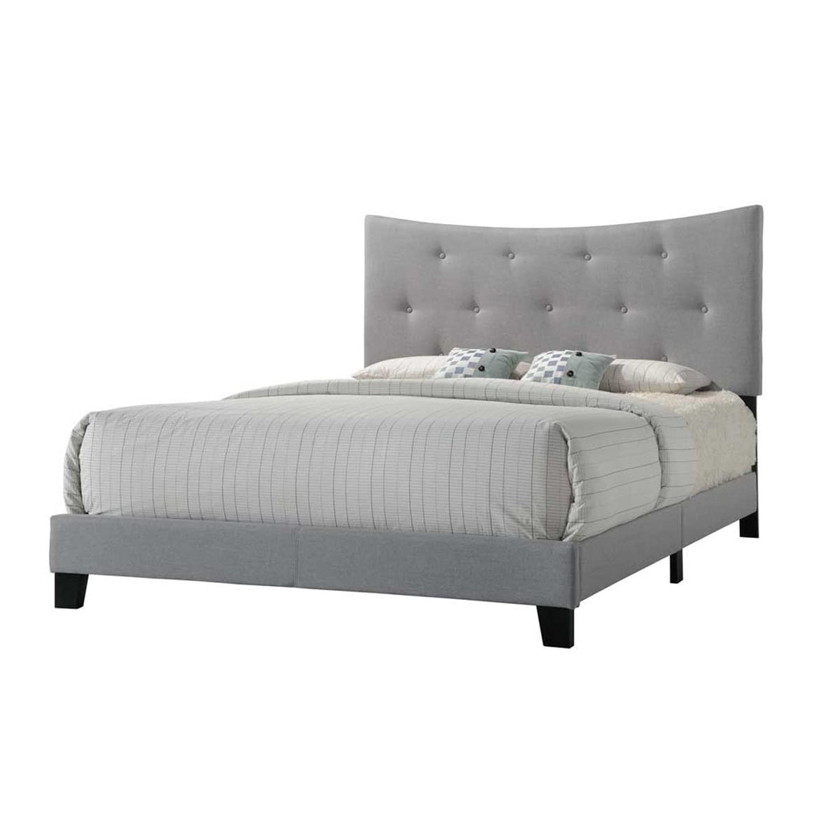 Acme Venacha Tufted Upholstered Queen Panel Bed in Gray Fabric