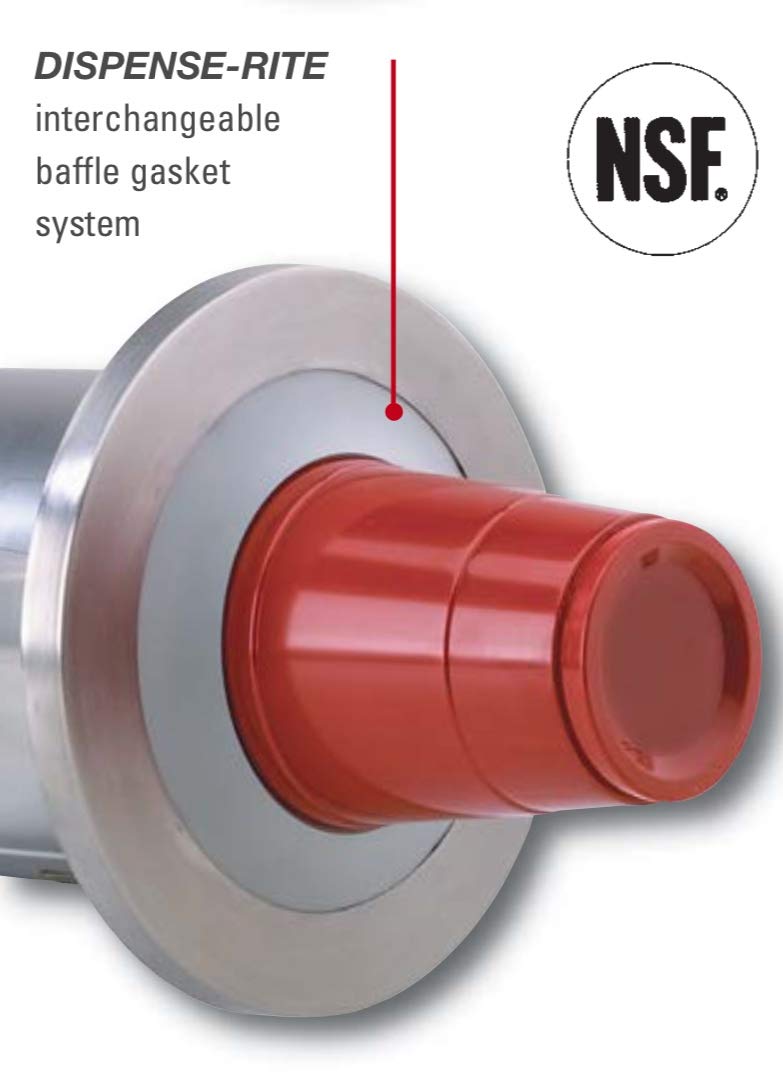 Dispense-Rite Bfl-2 In-Counter Cup Dispenser, Fits 8 Oz. To 24 Oz. Cups, Stainless Steel, 2 Spring, 22'' Length, One Size Fits A