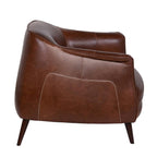 Kosas Home Martel Transitional Leather & Wood Club Chair in Brown