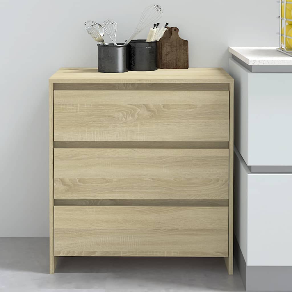 vidaXL Sideboard Sonoma Oak 27.6&quot;x16.1&quot;x29.5&quot; Chipboard