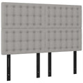 Vidaxl Headboard 4 Pcs, Upholstered Headboard For Bed Home, Bed Headboard With Wooden Leg, Bedroom Furniture, Light Gray 28.3"X2"X30.7"/34.6" Fabric