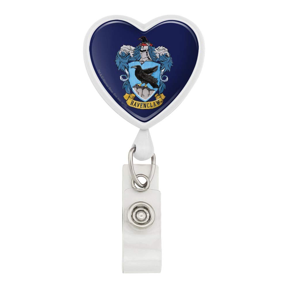 Harry Potter Ravenclaw Painted Crest Heart Lanyard Retractable Reel Badge Id Card Holder