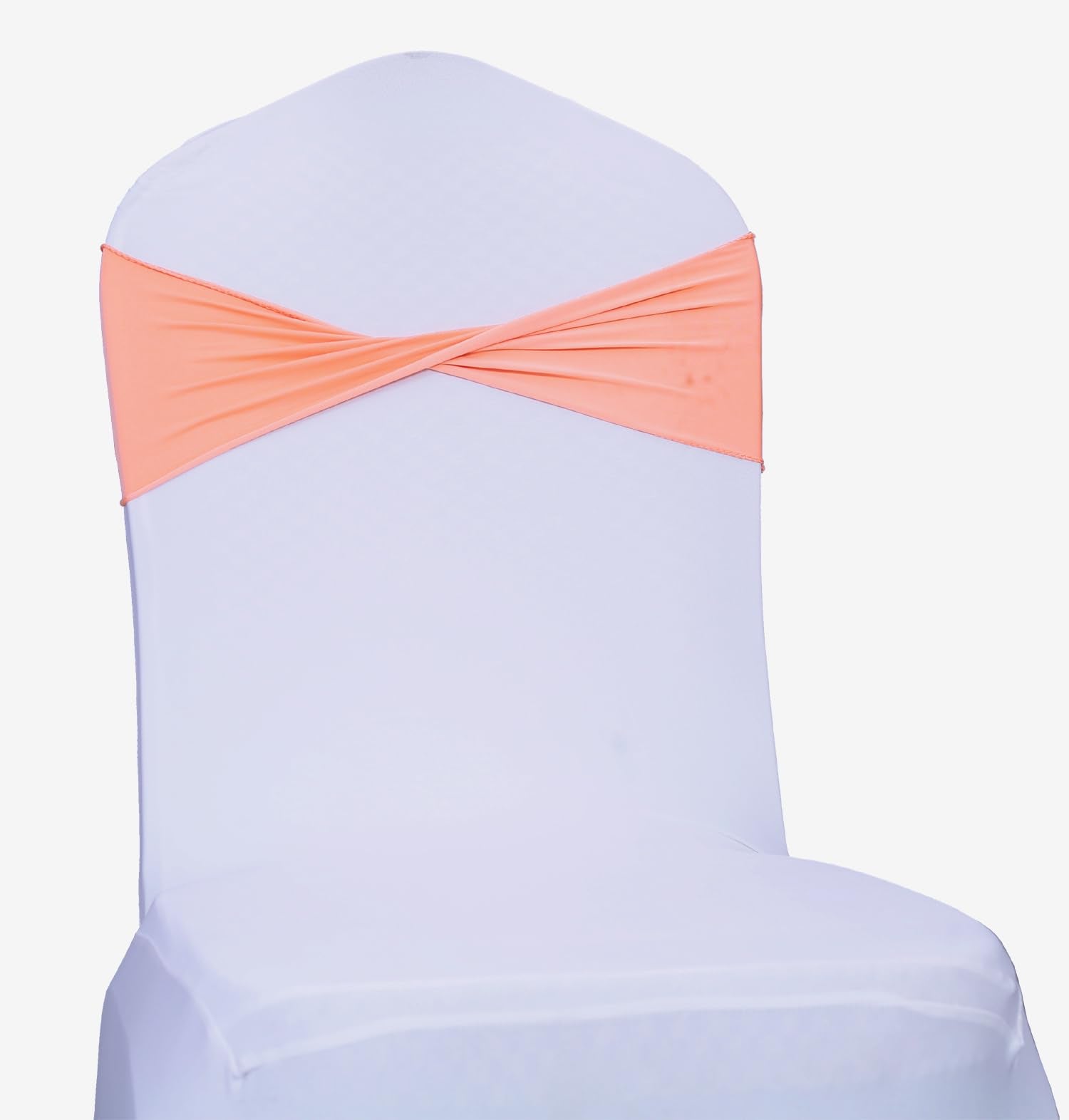 Mds Pack Of 50 Spandex Chair Sashes Bow Sash Elastic Chair Bands Ties Without Buckle For Wedding And Events Decoration Spandex Slider Sashes Bow - Peach