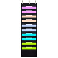 Zkoo Hanging File Folders Pocket Chart, 10 Pocket & 3 Hanger Cascading Wall Organizer - Organize Your Assignments, Files, Scrapb