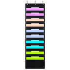 Zkoo Hanging File Folders Pocket Chart, 10 Pocket & 3 Hanger Cascading Wall Organizer - Organize Your Assignments, Files, Scrapb