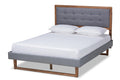 Baxton Studio Emele Full Size Dark Gray Upholstered Wood Platform Bed
