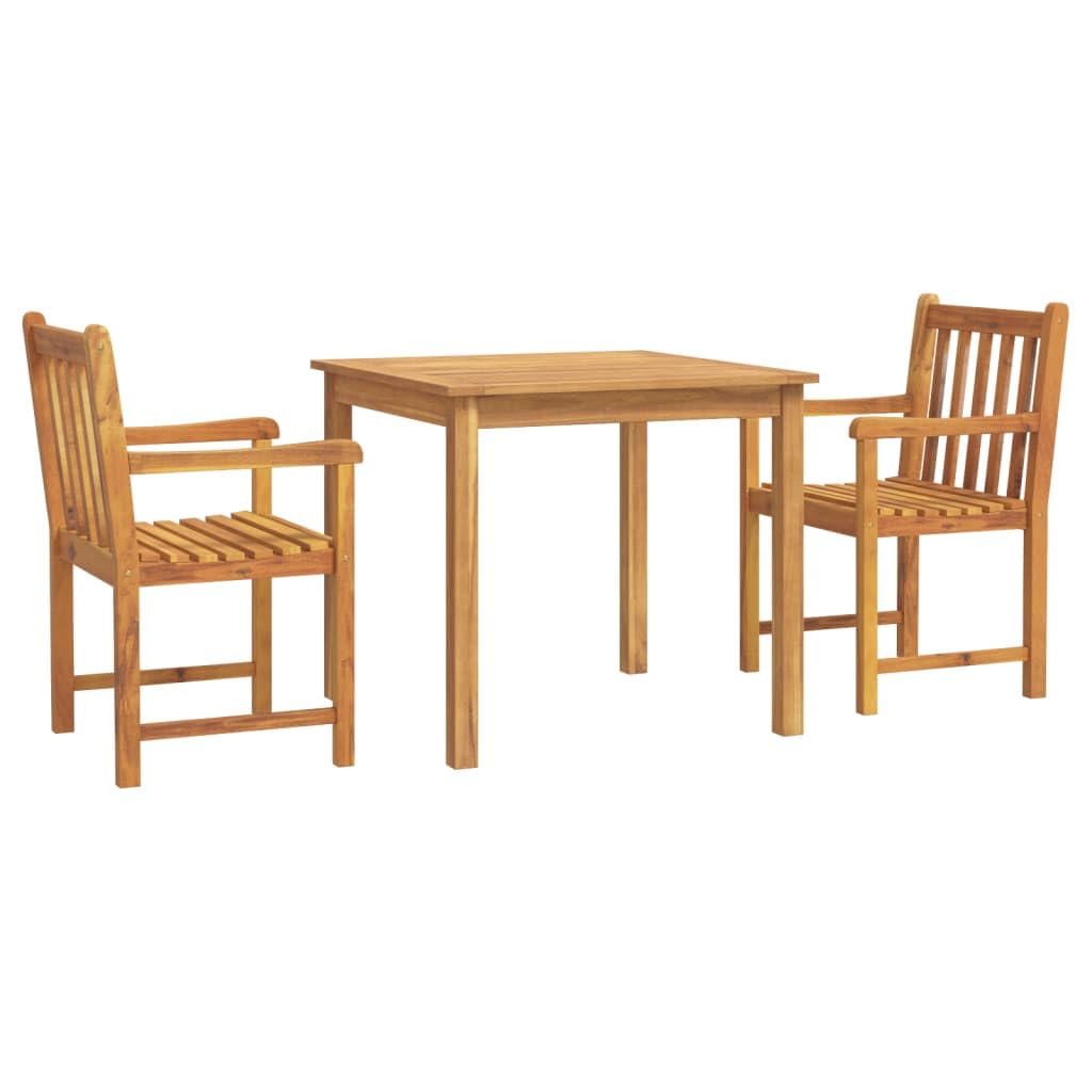 vidaXL Garden Dining Group 3 Piece Solid Acacia