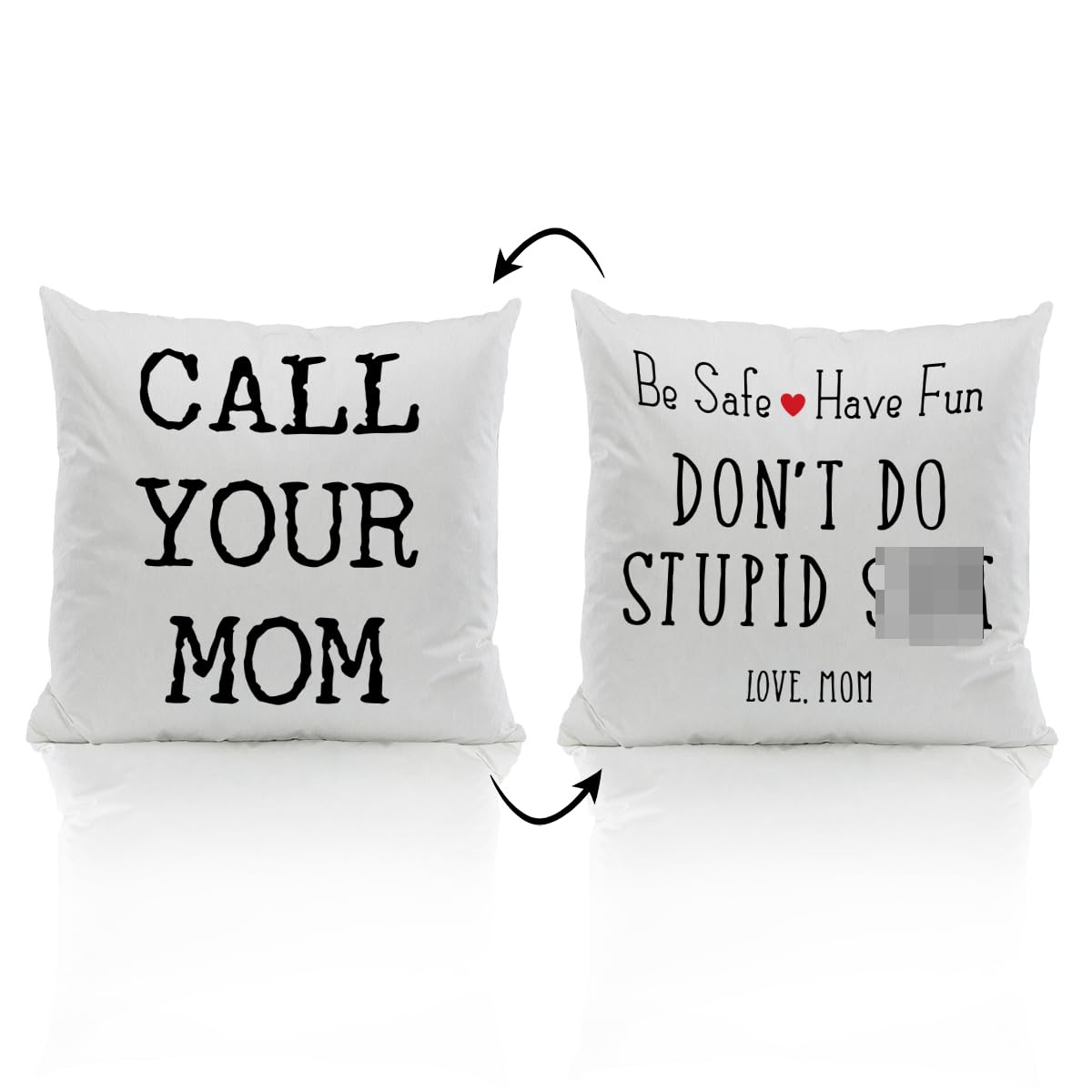 Zjsyxxu Call Your Mom Reversible Pillow Covers 18 X 18 - Funny Throw Pillows For Couch, College Dorm Room Decor, Son Daughter Gr