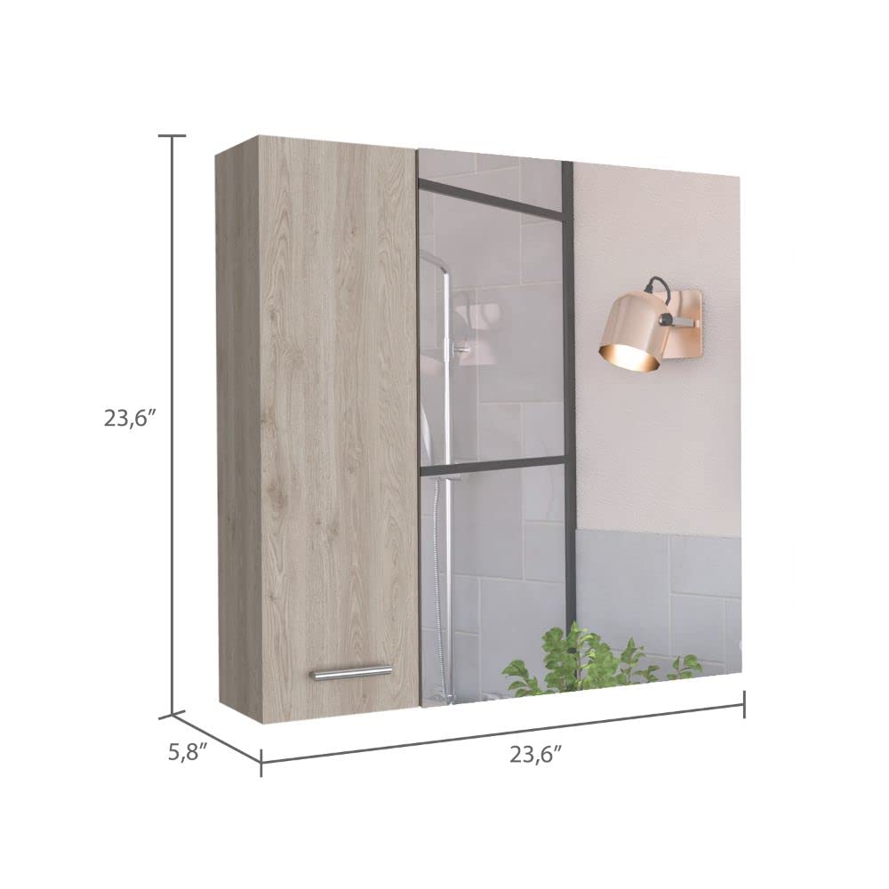 Medicine 23H Double Door Cabinet,4 Interior Shelves, Light Gray