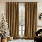 Bgment Bronze Brown Velvet Curtains For Bedroom, Thick Thermal Insulated Room Darkening Curtains Noise Reduce Back Tab And Rod P