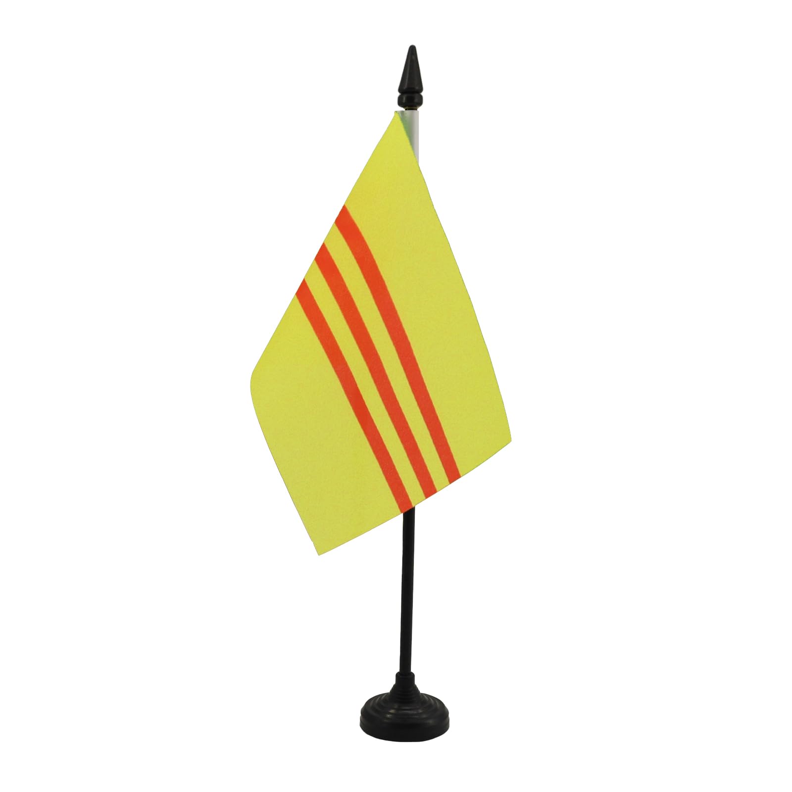South Vietnam Table Flag 4' X 6' - Vietnamese Desk Flag 15 X 10 Cm - Black Plastic Stick And Base - Az Flag
