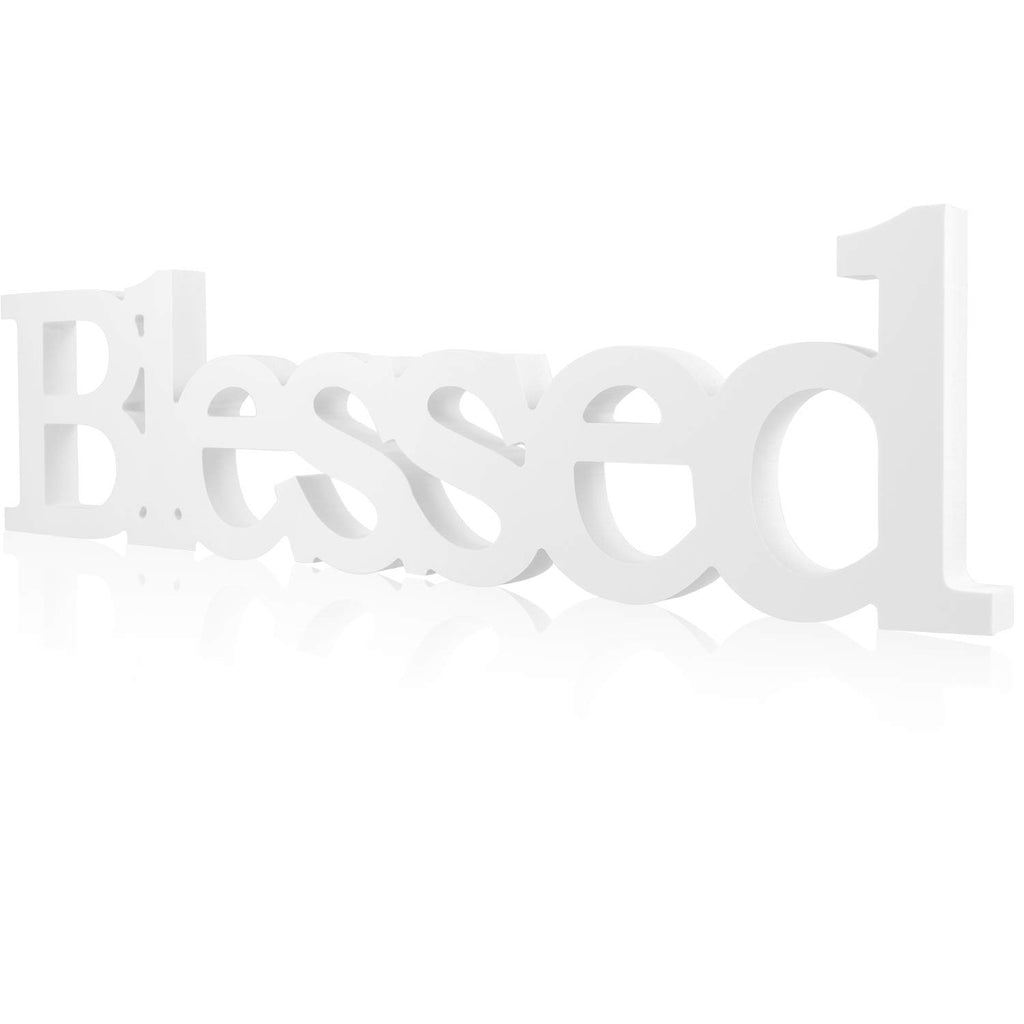 Blessed Letter Table Sign Blessed Standing Letter Table Sign Rustic Wooden Home Signs Decor for Wedding Graduation Party Baby Sh