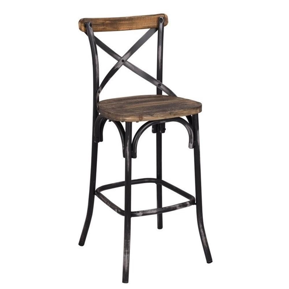 Acme Bar Stool in Walnut and Antique Black