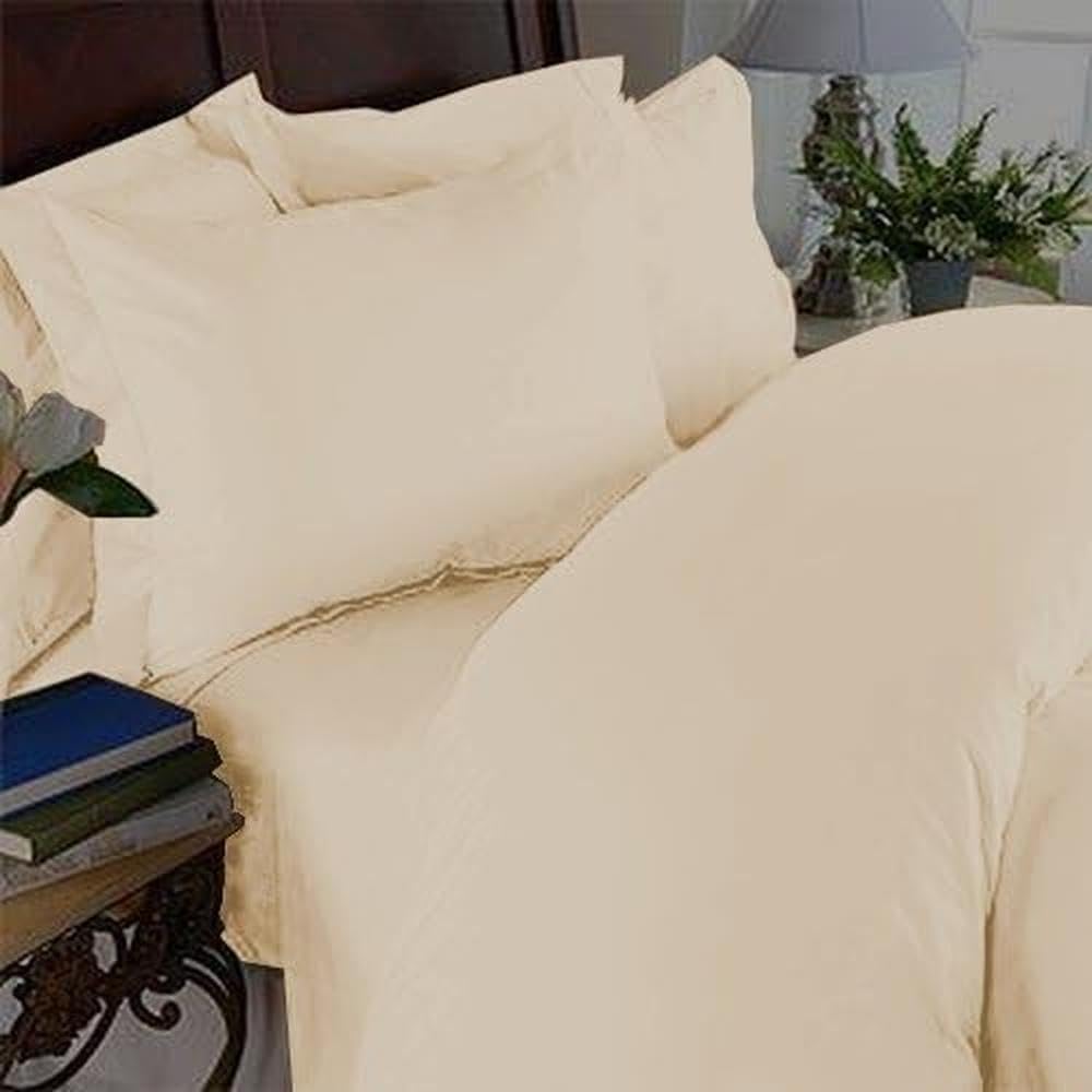 Elegant Comfort 1500 Premier - Wrinkle Resistant - Hotel Quality 3Pc Duvet Cover Set, Solid, King/Cal-King, Ivory