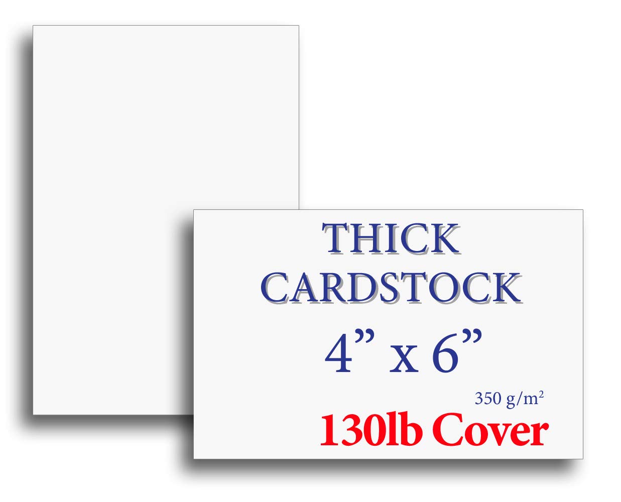 Extra Heavy Duty 130Lb Cover Cardstock - 4' X 6' Bright White - 350Gsm 17Pt Thick Paper - Index, Flash & Post Card Stock - 100