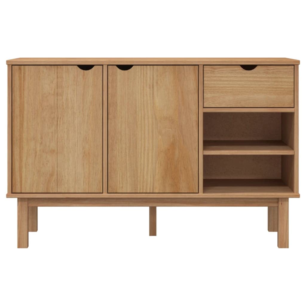 vidaXL OTTA Sideboard in Solid Wood Pine, Scandinavian Design, with Drawer and Compartment Storage, Measuring 44.9&quot; x 16.9&quot; x 28.9&quot;, Ideal for Organizing Essentials
