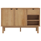 vidaXL OTTA Sideboard in Solid Wood Pine, Scandinavian Design, with Drawer and Compartment Storage, Measuring 44.9" x 16.9" x 28.9", Ideal for Organizing Essentials