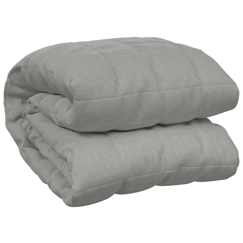 vidaXL Weighted Blanket in Gray Fabric - Cotton Comfort with Hypoallergenic Filling, Even Weight Distribution, Quilted, 3154780